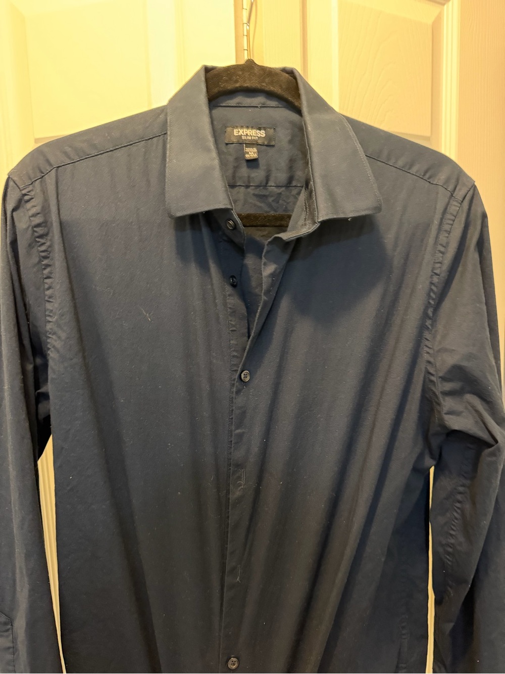 Express Men's Dark Navy Lightweight Button-Up Shirt Jacket